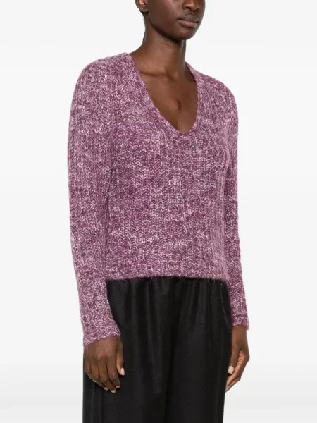 Pulover Pennyblack cu decolteu în V violet