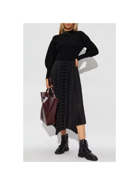 AllSaints sukienka SINEAD maxi rozkloszowana czarny