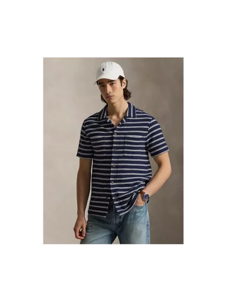Koszula Polo Ralph Lauren w paski niebieska