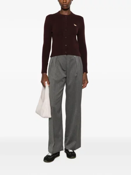 Cardigan Maison Kitsune cu autograf violet