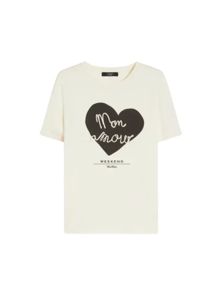 T-shirt z nadrukowanym motywem i logo model ‘TEIERA’ Max Mara Weekend biała