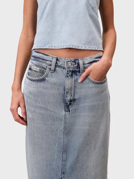 Макси джинсовая юбка Calvin Klein Jeans голубая