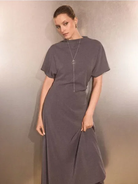 Midi suknelė Mohito pilka