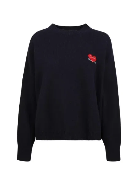 Pulover Giada Benincasa cu broderie albastru