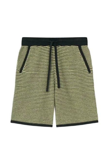 Pantaloni scurți Nanushka cu dungi tricotate galben