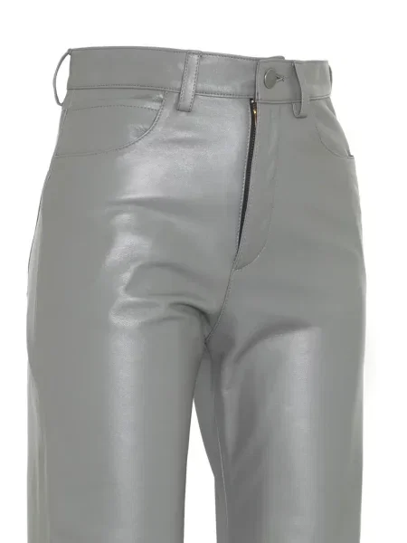 Pantaloni Dancassab din piele gri
