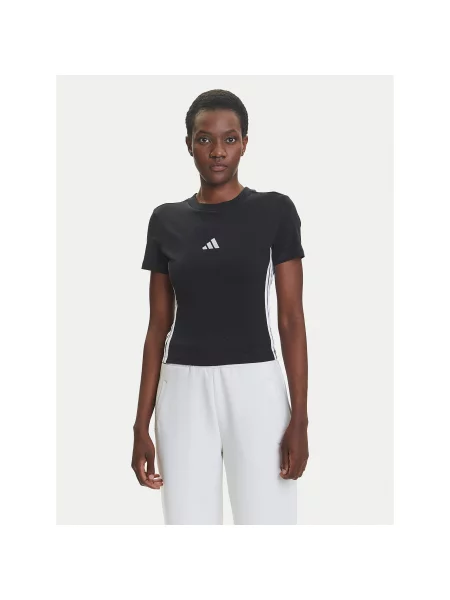 Prugasta majica Adidas crna