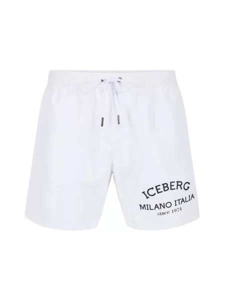 Kąpielówki Iceberg z logo białe