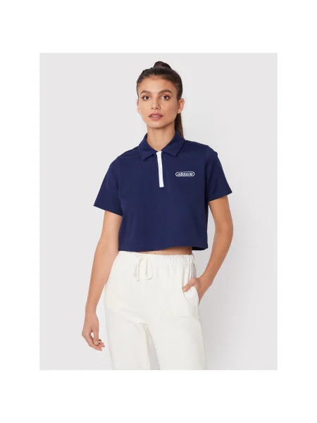 Adidas Pólóing Crop Sötétkék Relaxed Fit