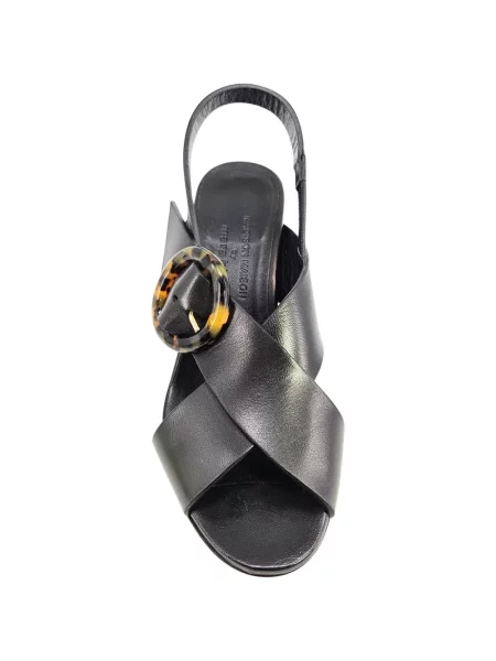 Sandale Madison.maison din piele cu cataramă slingback negru