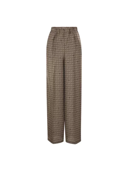 Max Mara Spodnie Kobieta M Vischio Wide Trousers brązowy