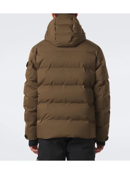 Geacă de schi Moncler Grenoble cu glugă maro