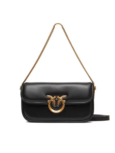PINKO Ročna torba Love Box Baguette Al PLTT črna