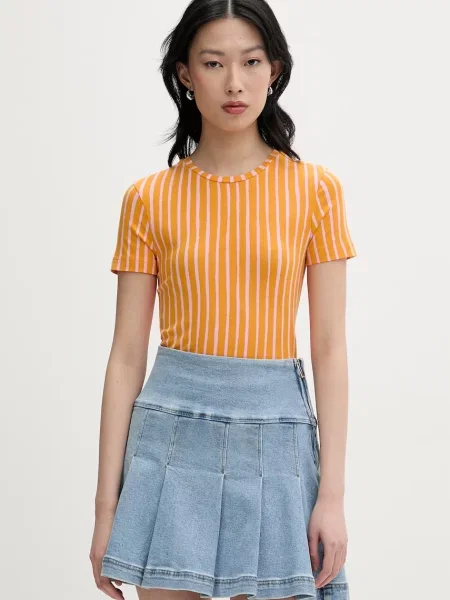 Marimekko tricou pentru femei cu lyocell portocaliu