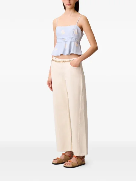 Bluzka Claudie Pierlot w kwiatki z nadrukiem niebieska