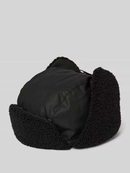 Czapka uszanka z woskowanej bawełny model ‘MORAR’ Barbour czarna