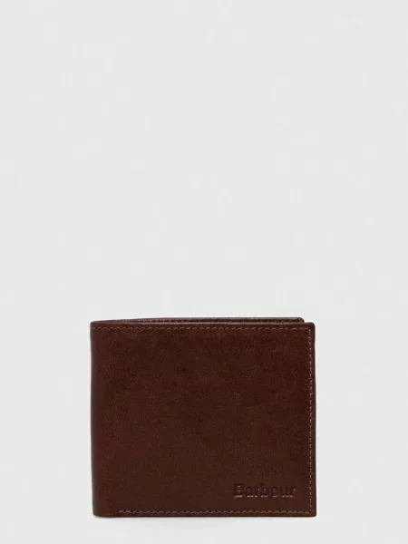 Barbour portofel de piele barbati negru maro