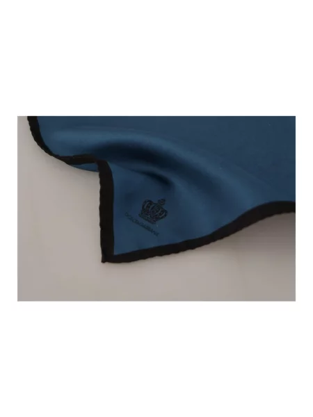 Jedwabna szal Dolce And Gabbana z logo niebieska
