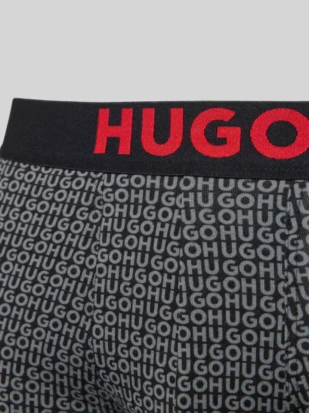 Obcisłe bokserki z mieszanki bawełny w zestawie 3 szt. Hugo czarne
