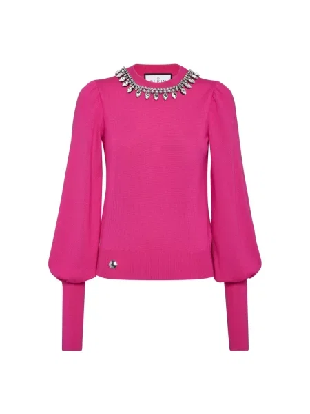 Sweter Philipp Plein wełniany różowy