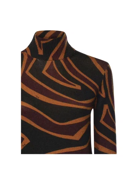 Sweter z golfem Pucci wełniany z nadrukiem