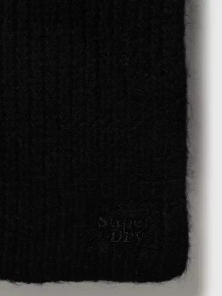 Šal s primesjo volne Superdry črna