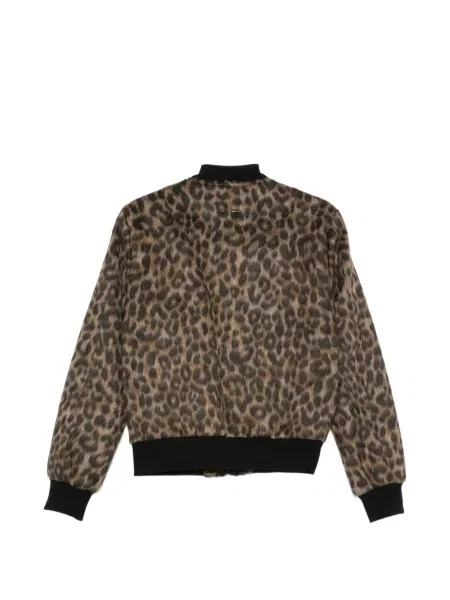 Geacă bomber Barbara Bui cu imagine cu model leopard maro