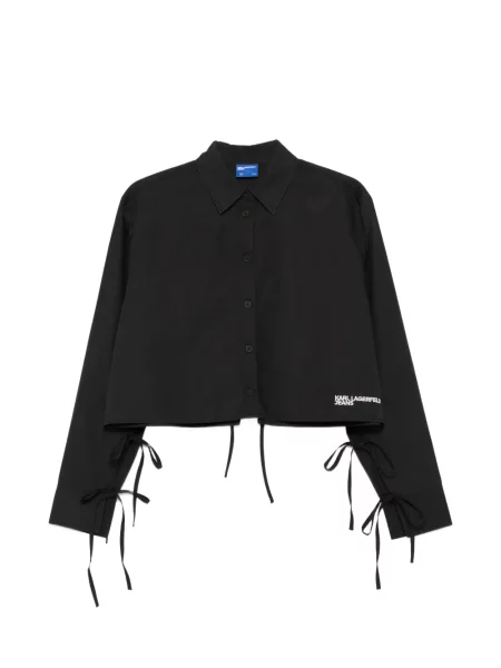 Cămașă din denim Karl Lagerfeld Jeans negru