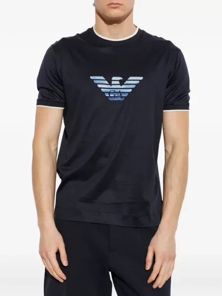 Μπλούζα Emporio Armani λαιμό σέσουλα μπλε