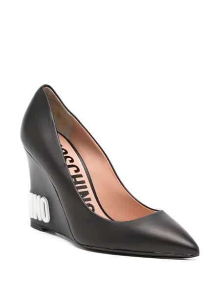 Bateliai Moschino ant pleištinio kulniuko juoda