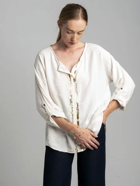 Bluza New Fashion s printom zlatna