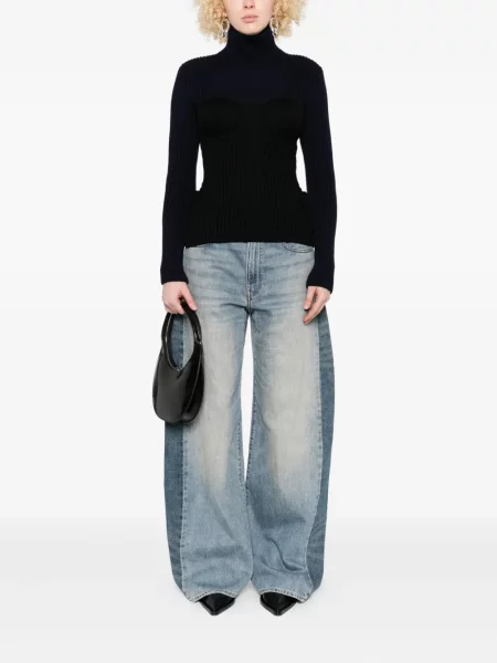 Top Jean Paul Gaultier de lână negru