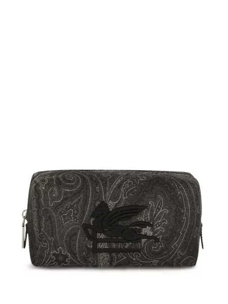 Pungă cosmetică Etro cu imagine cu model paisley negru
