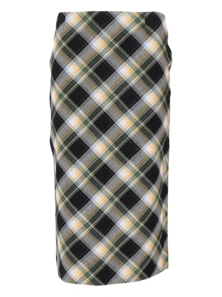 Fustă midi Shushu/tong până la genunchi cu crăpătură negru