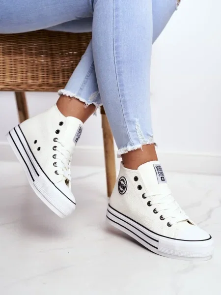 Teniși Big Star Shoes cu platformă alb