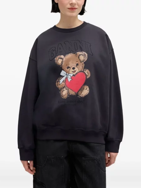 Hanorac Ganni cu imagine teddy gri
