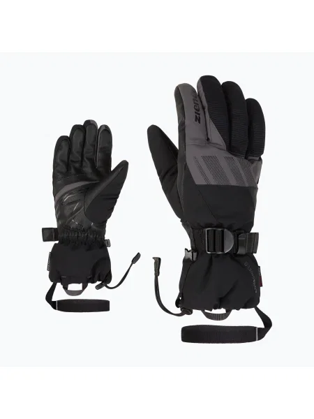 Férfi síelő kesztyű ZIENER Ghalion Aquashield alpesi fekete/mágneses. Méret: fekete