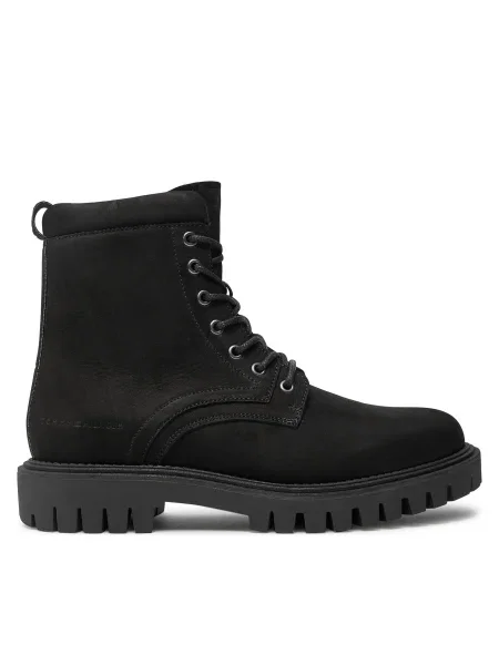 Tommy Hilfiger bőr cipő CASUAL HILFIGER CHUNK Z NBK BOOT férfi fekete