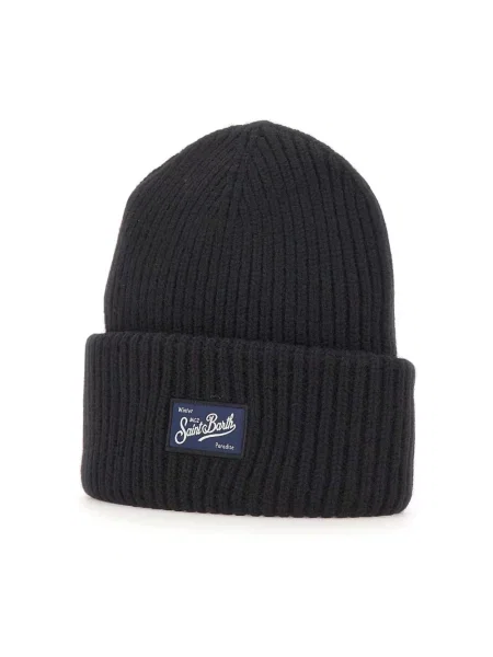 Saint Barth Akcesoria Mężczyzna ONE SIZE Wełna Berry Beanie czarny