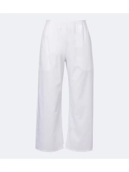 Pantaloni Leset din poplin alb