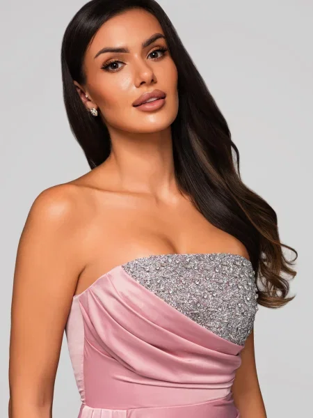Rochie de seară Edoti de costum gri