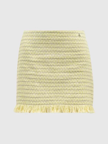 Твидовая юбка Twin Set Actitude с бахромой желтая