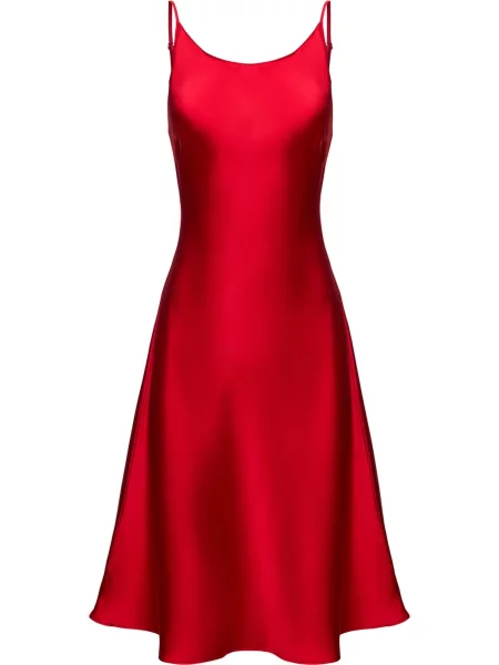 Serena Silueta Obleka Below the knee satin slip dress Grace'' rdeča