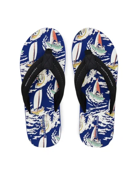 Джапанки Tommy Hilfiger TH SURF PRINT BEACH SANDAL черно