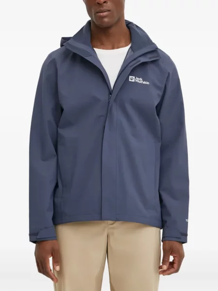 Geacă Jack Wolfskin cu glugă albastru