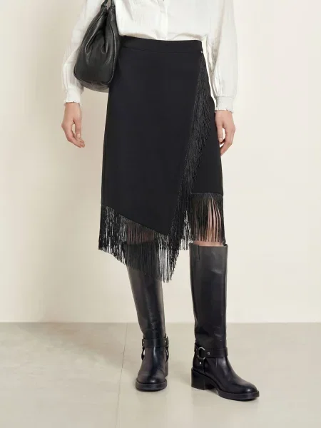 Mos Mosh Sukně Mmhelene Birdie V Zavinovacím Stylu černá