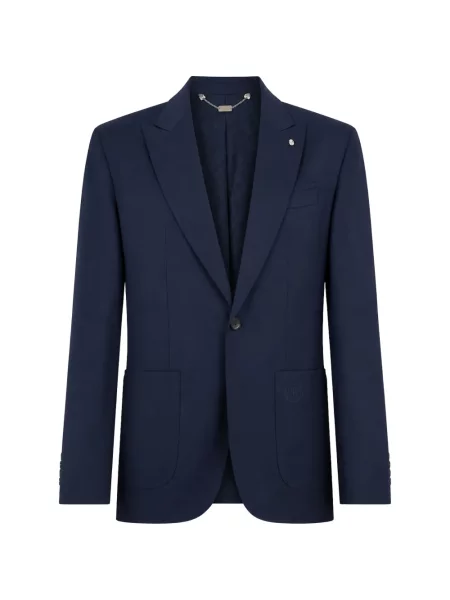 Sacou Billionaire cu broderie cu rever albastru