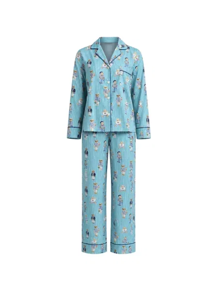 Decupat pijamale Polo Ralph Lauren cu imagine tricotate galben