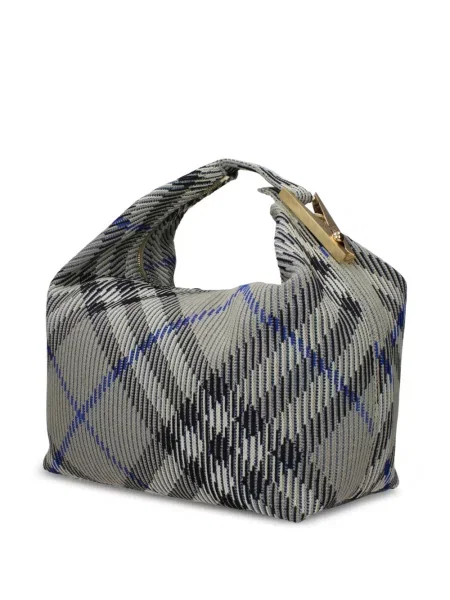 Geantă shopper Burberry în carouri verde