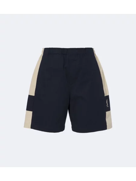 Pantaloni scurți Saint Laurent cu autograf albastru